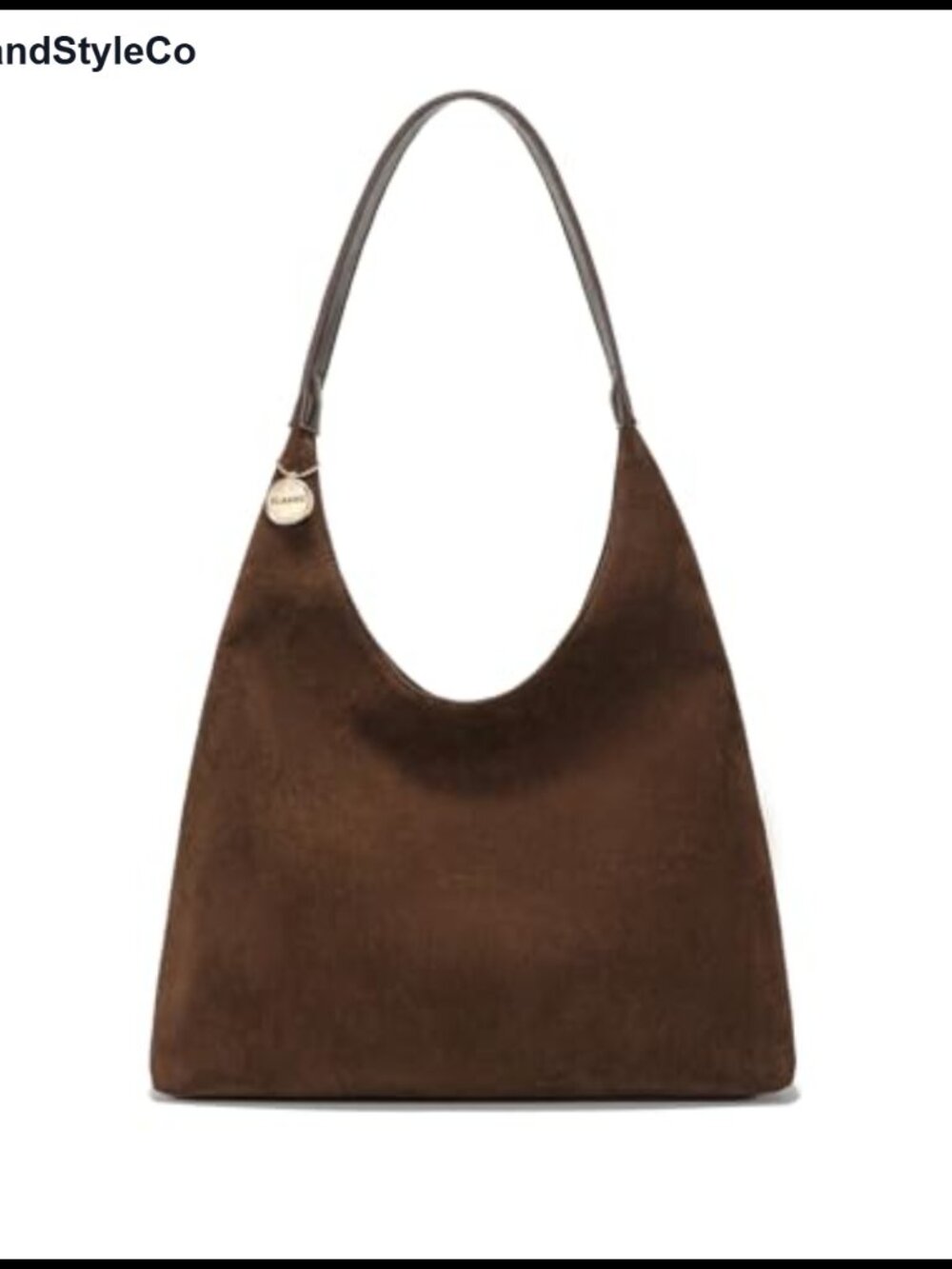 Faux Suede Slouchy Hobo Tote Bag for Women, Large Brown Purse with Zipper